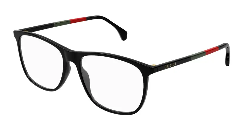Uomo GG0554O 009 Montature da vista Acetato Nero Trasparente Squadrata