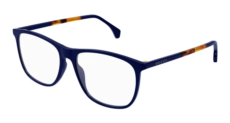 Uomo GG0554O 011 Montature da vista Acetato Blu Trasparente Squadrata