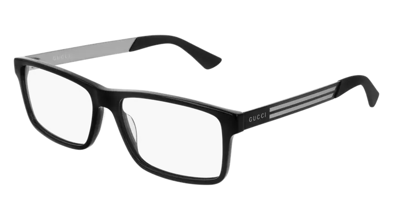Gucci Uomo GG0692O 004 Montature da vista Acetato Nero Trasparente Squadrata