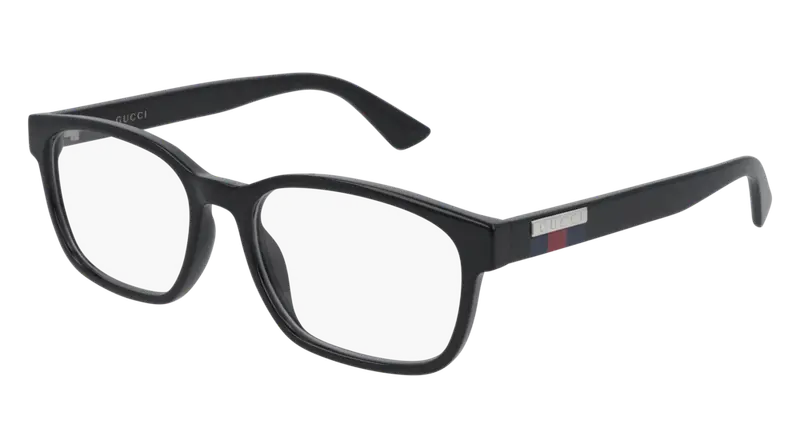 Gucci Uomo GG0749O 004 Montature da vista Iniettato Nero Trasparente Squadrata