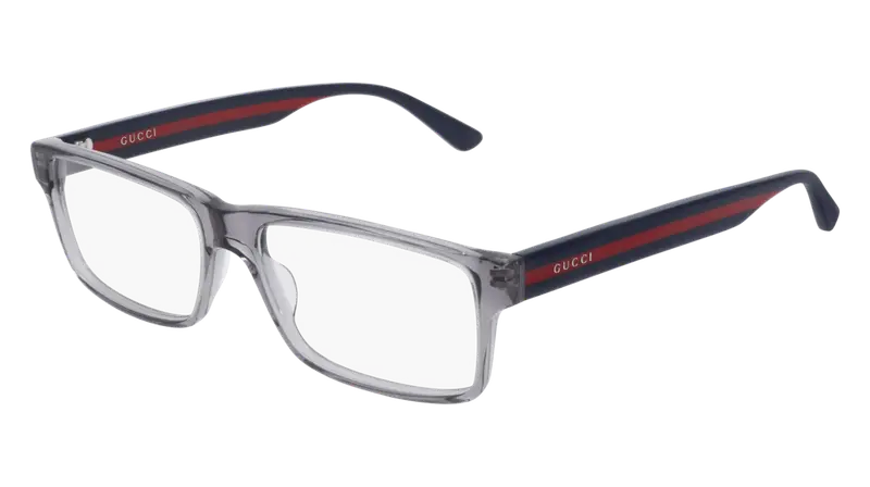 Gucci Uomo GG0752O 003 Montature da vista Acetato Grigio Trasparente Squadrata