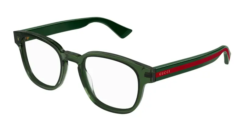 Gucci Uomo GG0927O 005 Montature da vista Verde Trasparente Squadrata