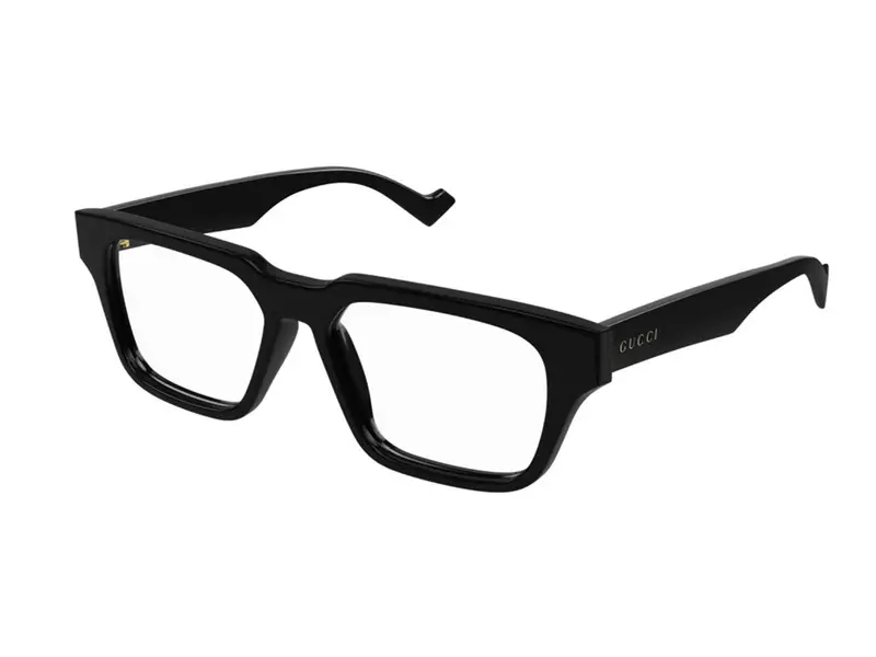 Gucci Uomo GG0963O 001 Montature da vista Acetato Nero Trasparente Squadrata