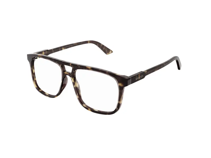 Gucci Uomo GG1035O 002 Montature da vista Acetato Havana Trasparente Pilot