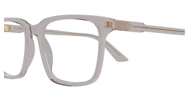 Gucci Uomo GG1120O 007 Montature da vista Acetato Grigio Trasparente Squadrata miniatura 2