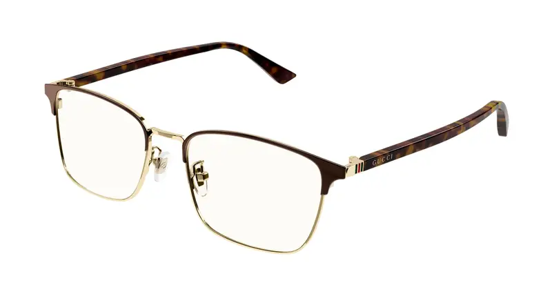 Gucci Uomo GG1124OA 002 Montature da vista Metallo Marrone  Squadrata