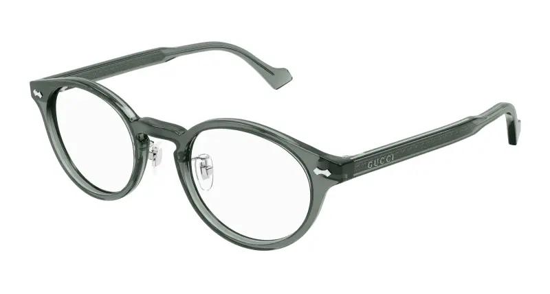Uomo GG1127OJ 005 Montature da vista Acetato Grigio Trasparente Rotonda