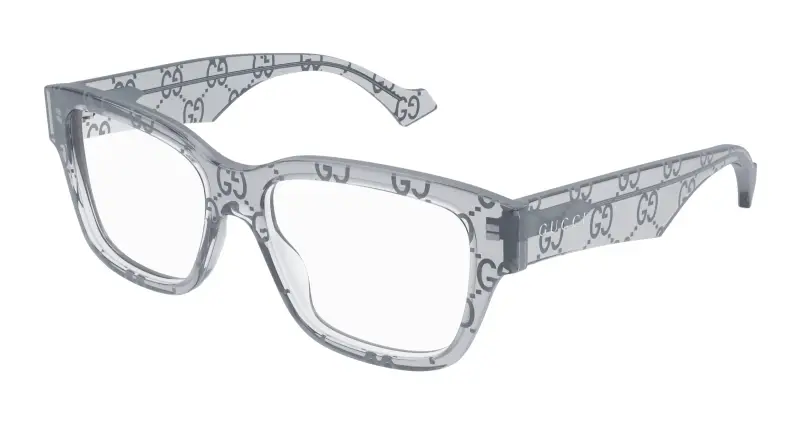 Uomo GG1428O 011 Montature da vista Acetato Grigio Trasparente Squadrata