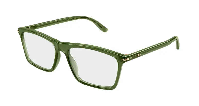 Uomo GG1445O 010 Montature da vista Acetato Verde Trasparente Squadrata