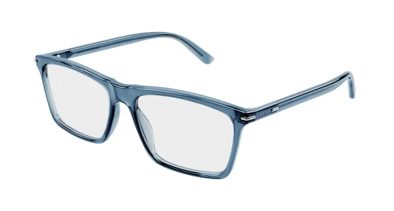 Uomo GG1445O 011 Montature da vista Acetato Blu Trasparente Squadrata