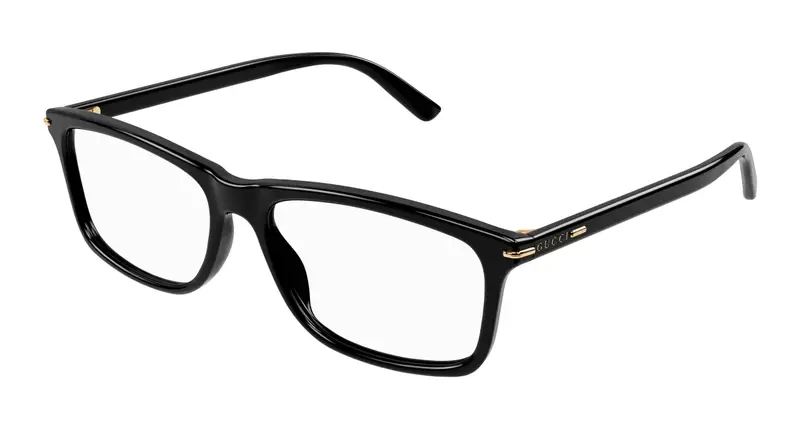 Gucci Uomo GG1447O 001 Montature da vista Acetato Nero Trasparente Squadrata