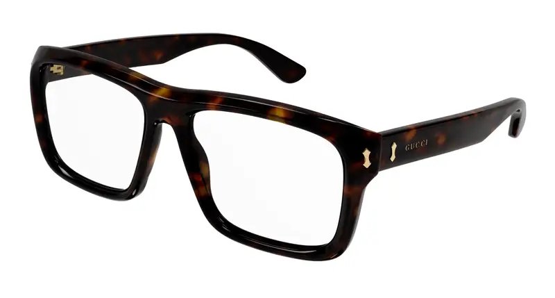 Gucci Uomo GG1462O 002 Montature da vista Acetato Havana Trasparente Squadrata