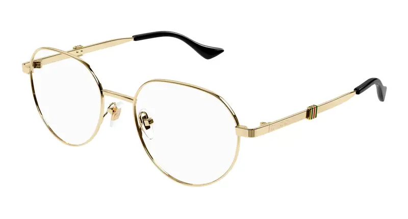 Gucci Uomo GG1496O 001 Montature da vista Metallo Oro Trasparente Rotonda