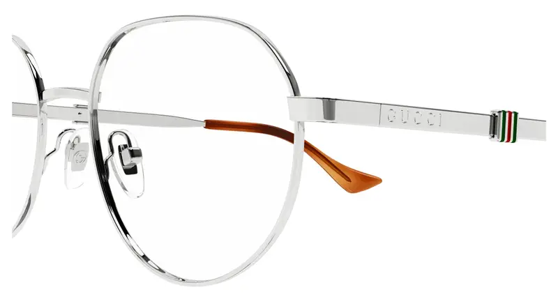 Gucci Uomo GG1496O 003 Montature da vista Metallo Argento Trasparente Rotonda miniatura 2