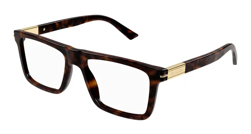 Gucci Uomo GG1504O 006 Montature da vista Acetato Havana Trasparente Squadrata