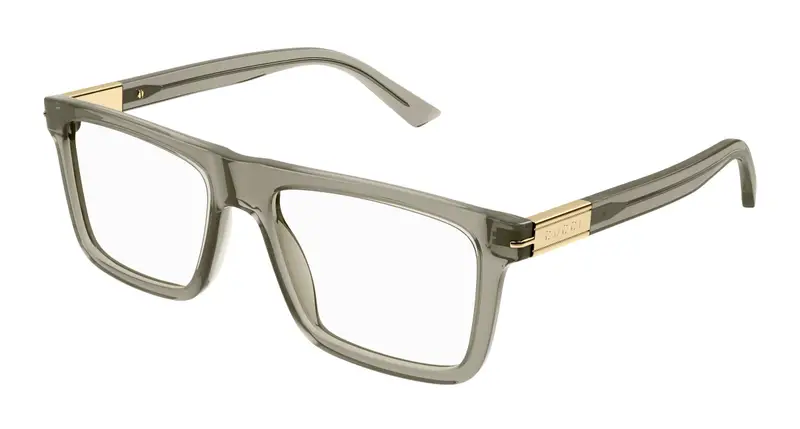 Gucci Uomo GG1504O 008 Montature da vista Acetato Marrone Trasparente Squadrata