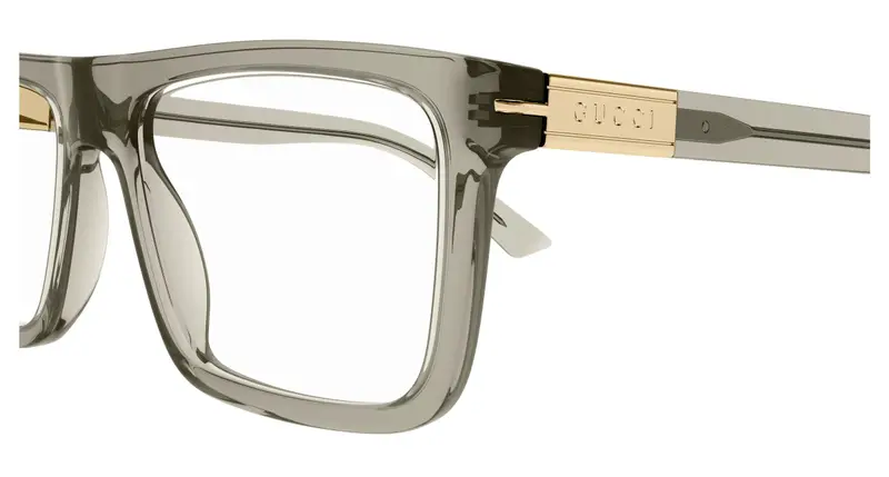 Gucci Uomo GG1504O 008 Montature da vista Acetato Marrone Trasparente Squadrata miniatura 2