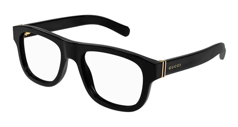 Gucci Uomo GG1509O 001 Montature da vista Acetato Nero Trasparente Rotonda