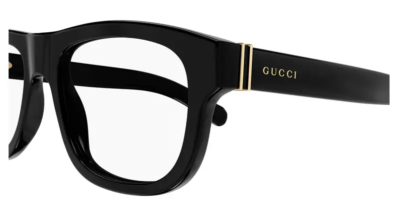 Gucci Uomo GG1509O 001 Montature da vista Acetato Nero Trasparente Rotonda miniatura 2