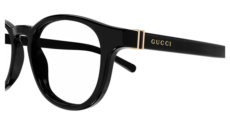 Gucci Uomo GG1510O 001 Montature da vista Acetato Nero Trasparente Rotonda miniatura 2