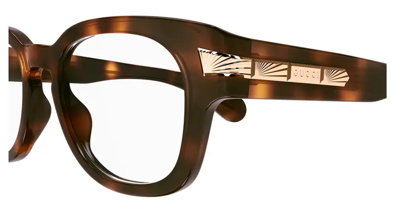 Gucci Uomo GG1518O 002 Montature da vista Acetato Havana Trasparente Rotonda miniatura 2