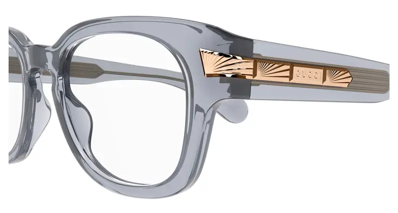 Gucci Uomo GG1518O 003 Montature da vista Acetato Grigio Trasparente Rotonda miniatura 2
