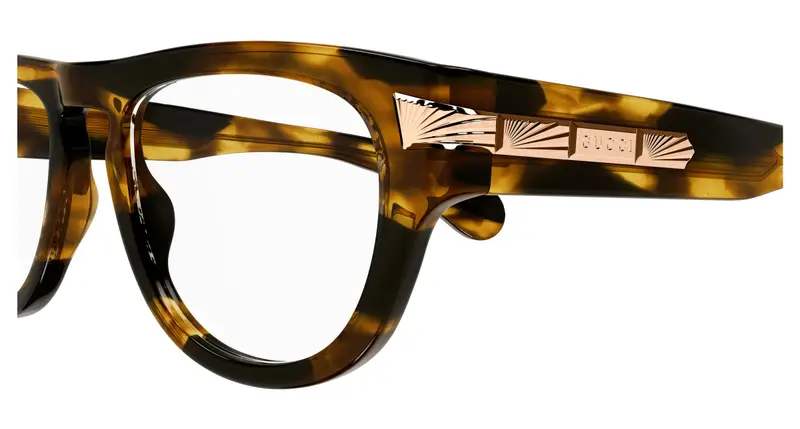 Gucci Uomo GG1519O 002 Montature da vista Acetato Havana Trasparente Rotonda miniatura 2