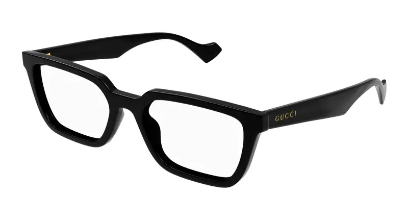 Gucci Uomo GG1539O 001 Montature da vista Iniettato Nero Trasparente Squadrata