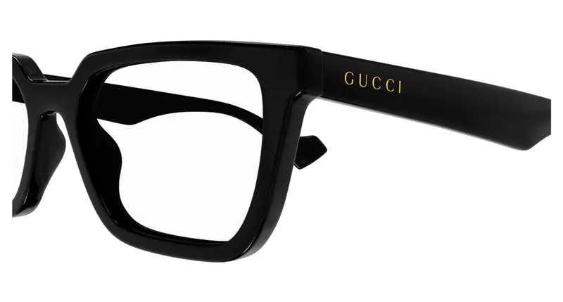 Gucci Uomo GG1539O 001 Montature da vista Iniettato Nero Trasparente Squadrata miniatura 2