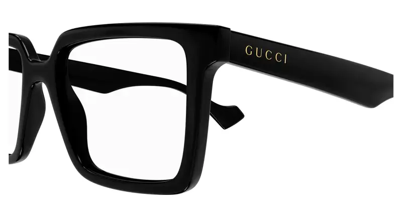 Gucci Uomo GG1540O 005 Montature da vista Iniettato Nero Trasparente Squadrata miniatura 2