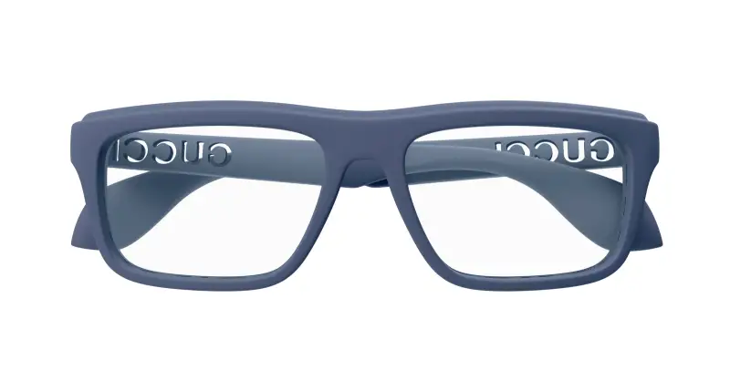 Uomo GG1572O 007 Montature da vista Iniettato Blu Trasparente Squadrata miniatura 2