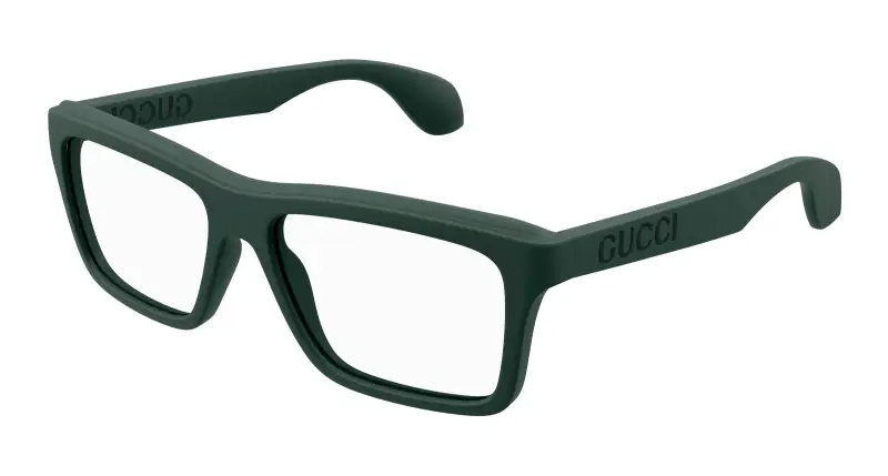 Uomo GG1573O 003 Montature da vista Iniettato Verde Trasparente Squadrata
