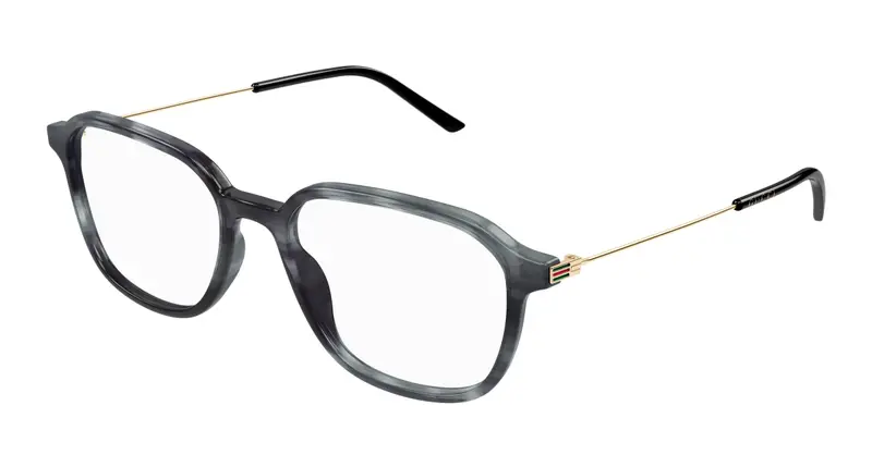 Gucci Uomo GG1576O 003 Montature da vista Acetato Grigio Trasparente Squadrata