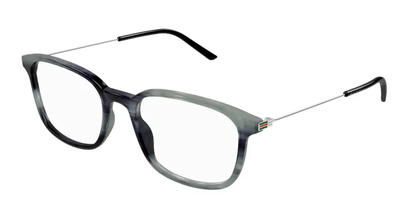 Uomo GG1577O 003 Montature da vista Acetato Grigio Trasparente Squadrata