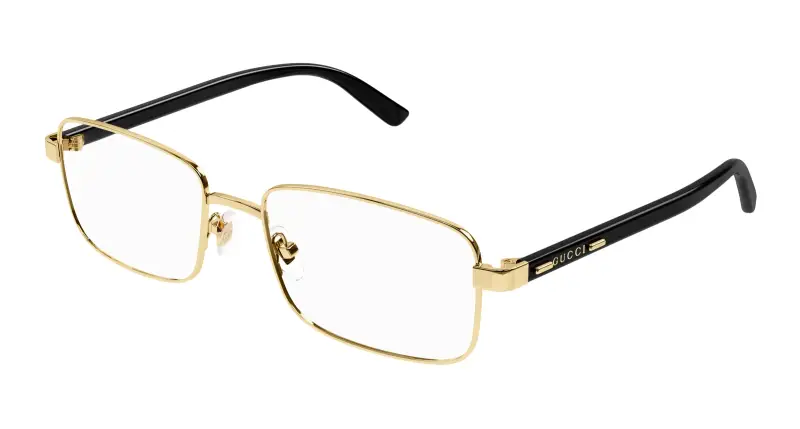 Uomo GG1586O 001 Montature da vista Metallo Oro Trasparente Squadrata