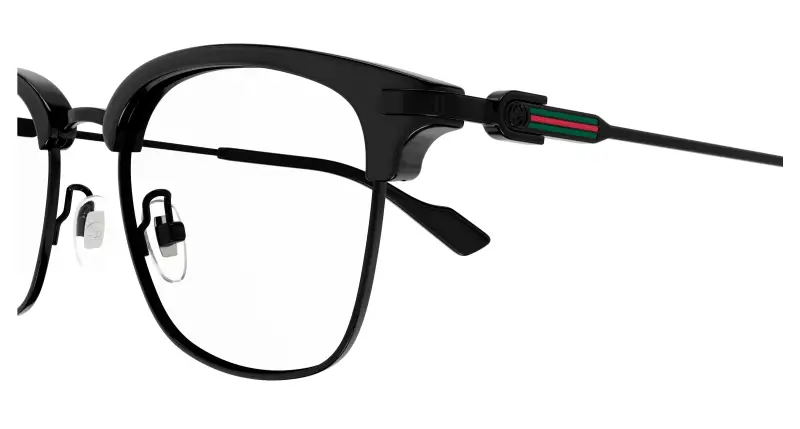 Uomo GG1606OK 001 Montature da vista Titanio Nero Trasparente Rotonda miniatura 3