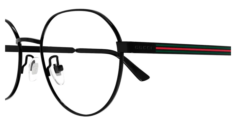 Uomo GG1607OK 001 Montature da vista Titanio Nero Trasparente Rotonda miniatura 3