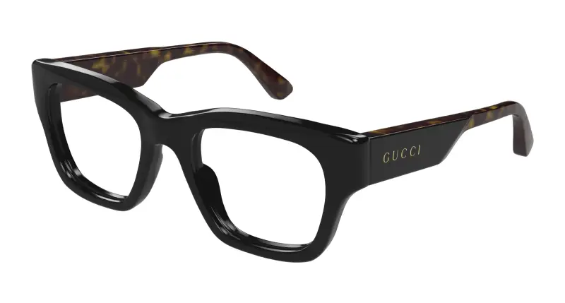 Uomo GG1669O 005 Montature da vista Acetato Nero Trasparente Squadrata