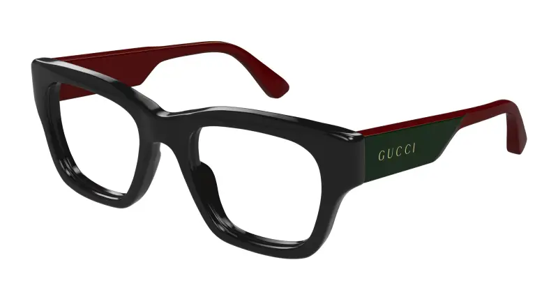 Uomo GG1669O 010 Montature da vista Acetato Nero Trasparente Squadrata