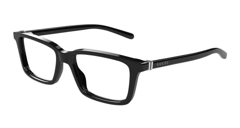 Uomo GG1672O 005 Montature da vista Acetato Nero Trasparente Squadrata