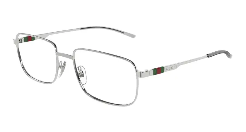 Gucci Uomo GG1678O 004 Montature da vista Metallo Argento Trasparente Squadrata
