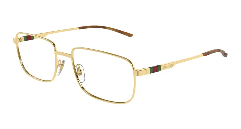Gucci Uomo GG1678O 005 Montature da vista Metallo Oro Trasparente Squadrata