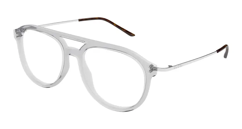 Gucci Uomo GG1708O 003 Montature da vista Acetato Grigio Trasparente Pilot