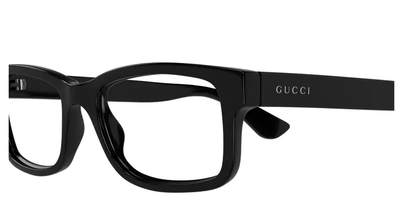 Gucci Uomo GG1717O 001 Montature da vista Iniettato Nero Trasparente Squadrata miniatura 2