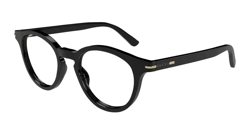 Gucci Uomo GG1727O 001 Montature da vista Acetato Nero Trasparente Rotonda