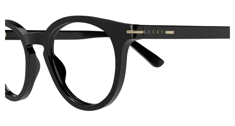 Gucci Uomo GG1727O 001 Montature da vista Acetato Nero Trasparente Rotonda miniatura 2