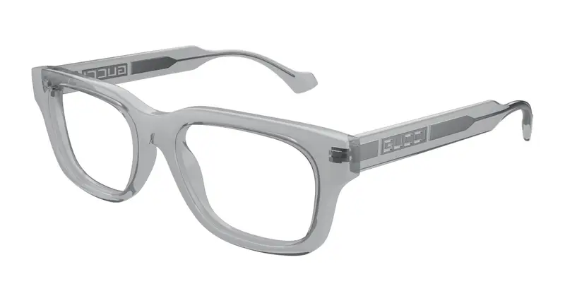 Gucci Uomo GG1731O 003 Montature da vista Acetato Grigio Trasparente Squadrata