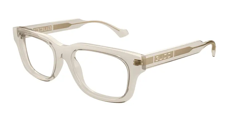 Gucci Uomo GG1731O 004 Montature da vista Acetato Verde Trasparente Squadrata
