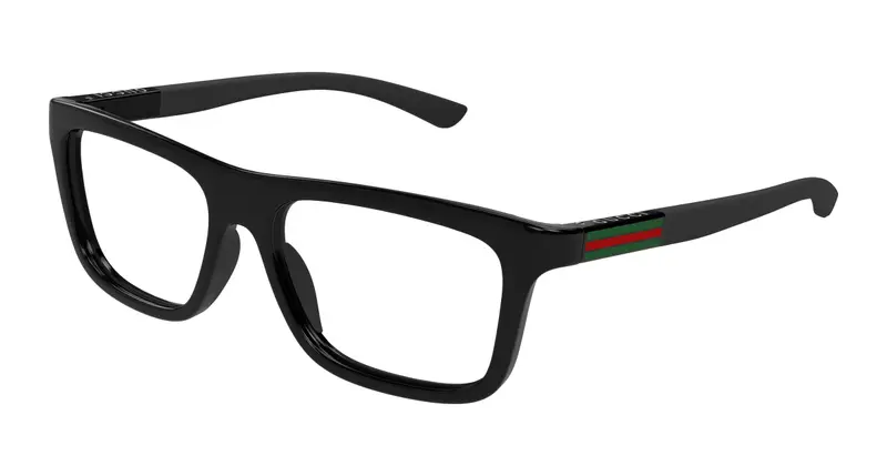 Gucci Uomo GG1737O 001 Montature da vista Iniettato Nero Trasparente Squadrata
