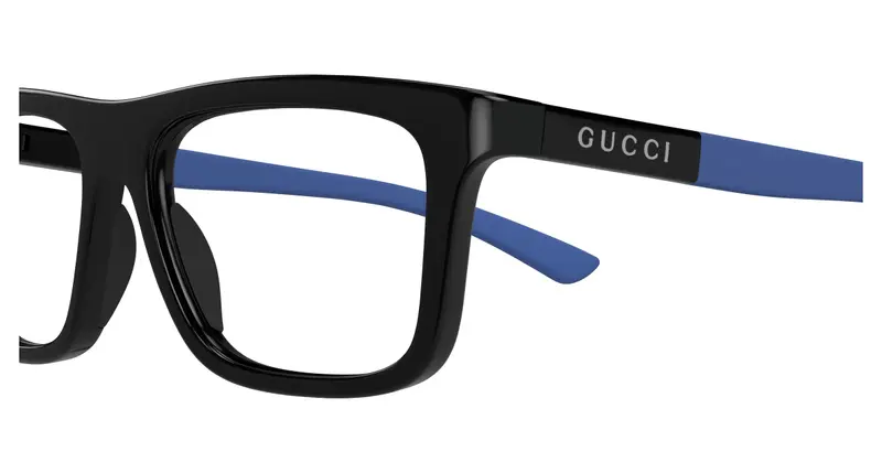 Gucci Uomo GG1737O 003 Montature da vista Iniettato Nero Trasparente Squadrata miniatura 2